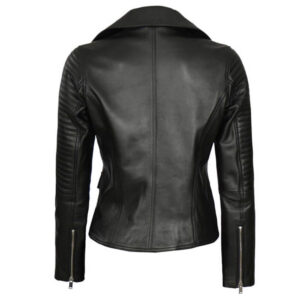 Carley Black Leather Military Jacket