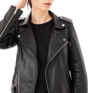 Rumer Willis Black Leather Jacket