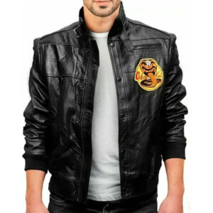 Johnny Lawrence Cobra Kai Black Leather Jacket The Karate Kid