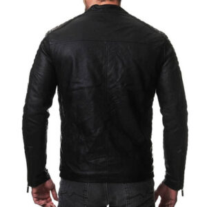 Men's Black Real Vintage Leather Jacket Slim Fit Retro Genuine