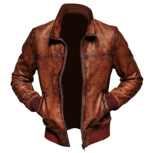 Men's Vintage Bomber Brown Leather Jacket