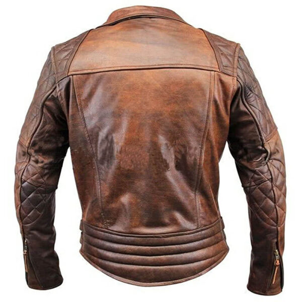 Vintage Classic Diamond Leather Jacket Men