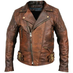 Vintage Classic Diamond Leather Jacket Men