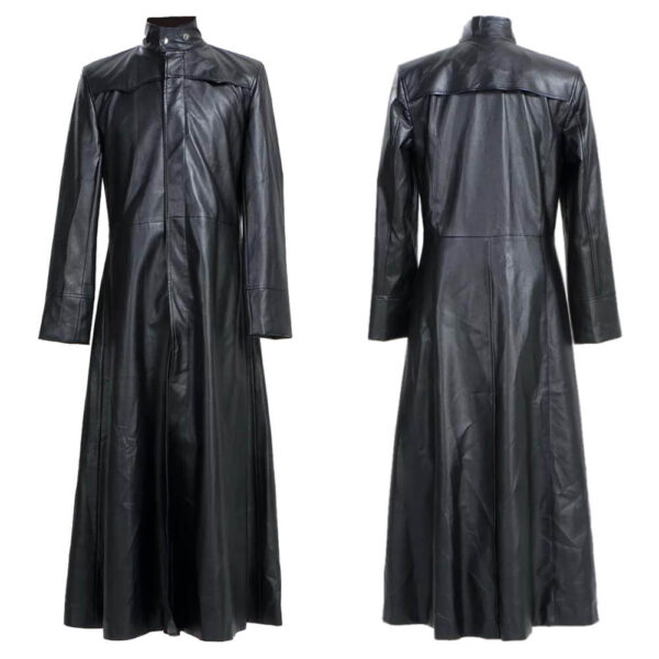 Neo Matrix Keanu Reeves Black Leather Coat