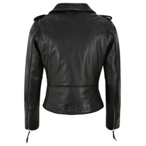 Women's Slim Fit Black Biker Leather Jacket