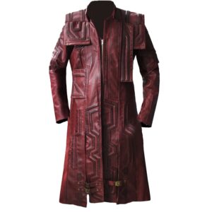 Guardian Of Galaxy Chris Pratt Starlord Design Real Leather Trench Long Coat