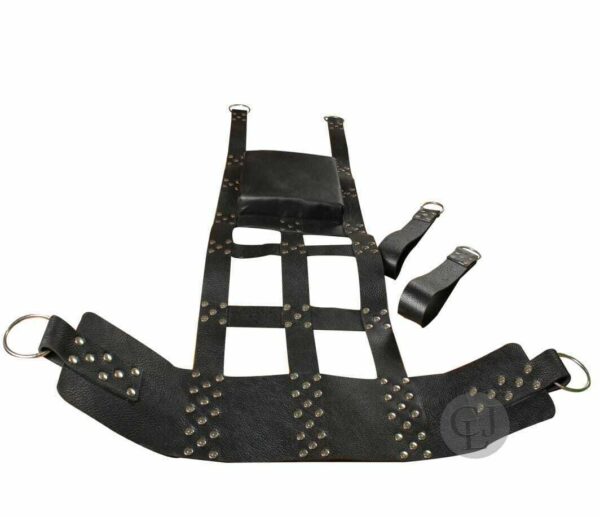 Black Leather Heavy Duty Sling Adult Sex Swing BDSM Play Hammock For Adults fun - Image 3