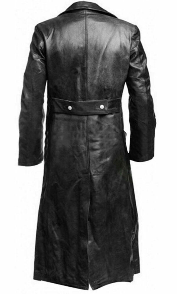 German WW2 Coat Uniform Classic Military Officer Black Leather Coat