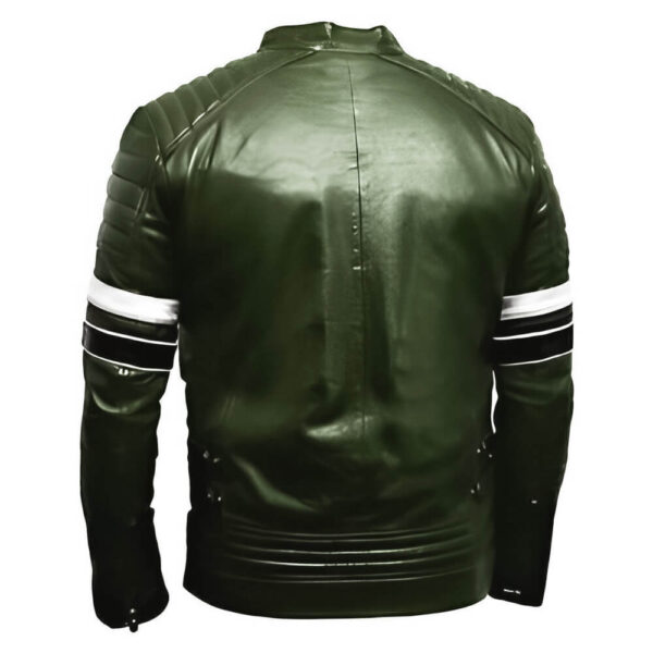 Men's Green Vintage Biker Leather Jacket