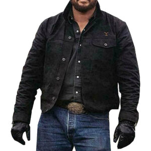 Men's Rip Wheeler Yellowstone Jacket Cole Hauser Rip Cowboy Black Denim Jacket