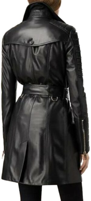 Women's Soft Lambskin Leather Trench Coat