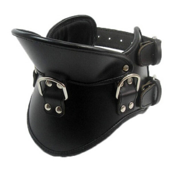 Genuine Black Leather BDSM Fetish Neck Corset Collar