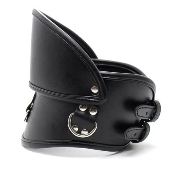 Genuine Black Leather BDSM Fetish Neck Corset Collar