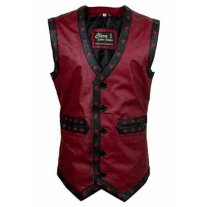 The Warriors Movie Maroon Leather Vest