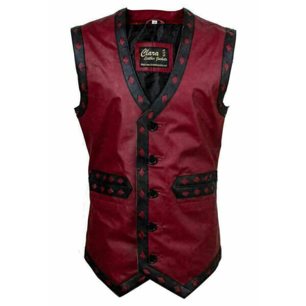 The Warriors Movie Maroon Leather Vest